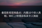 番茄影视官网盘点：内幕10个惊人真相，网红上榜理由极其令人揭秘