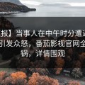【速报】当事人在中午时分遭遇热点事件引发众怒，番茄影视官网全网炸锅，详情围观
